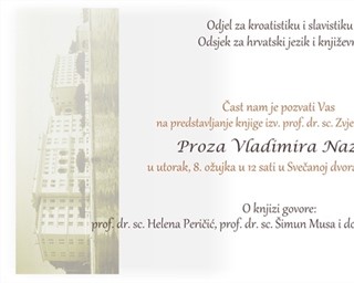 Predstavljanje knjige "Proza Vladimira Nazora"